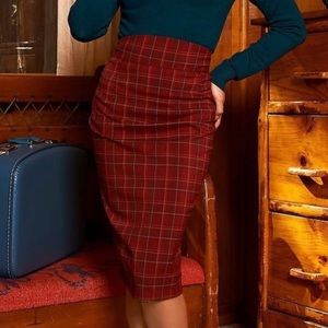 Pinup Couture Plaid Pencil Skirt - Laura Byrnes - Large